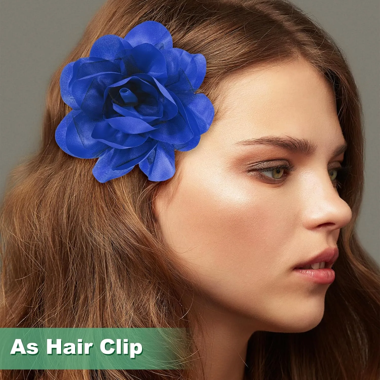 Large Women's Brooches Lapel Pin, Lapel Pins Dainty Satin Fabric Big Camellia Flower Hair Clip Dancer Pin Up for Hats/Parties/Clothes/Jewelry