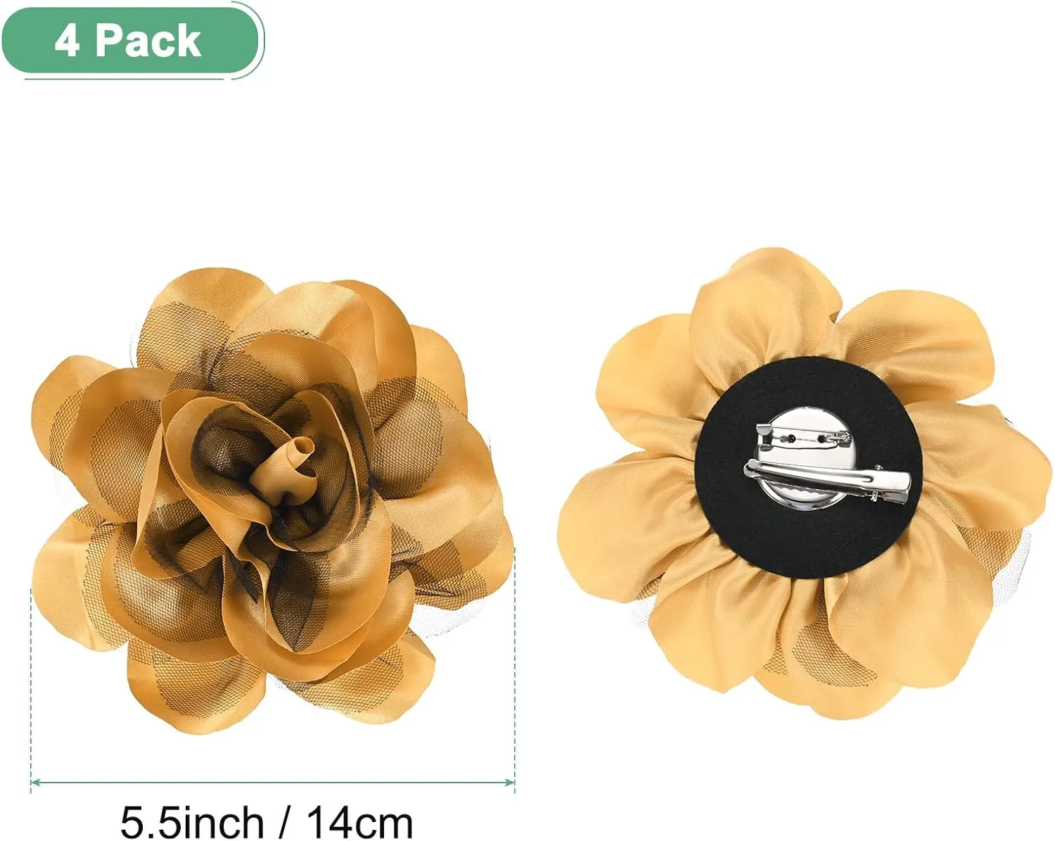 Large Women's Brooches Lapel Pin, Lapel Pins Dainty Satin Fabric Big Camellia Flower Hair Clip Dancer Pin Up for Hats/Parties/Clothes/Jewelry