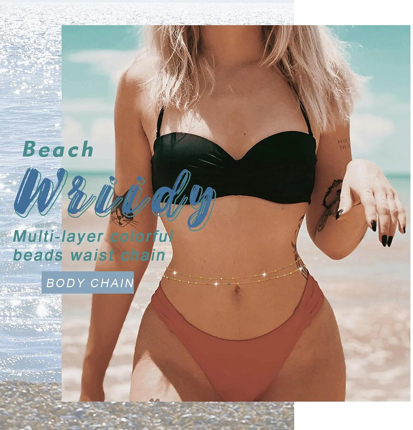 Layered Solar System Waist Chain Universe Planets Belly Chain Colorful Beads Body Chain Jewelry Accessories for Women