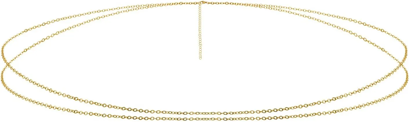 Layered Waist Chains Silver Belly Chain Sexy Body Chains Bikini Waist Belly Body Chain for Women Girls