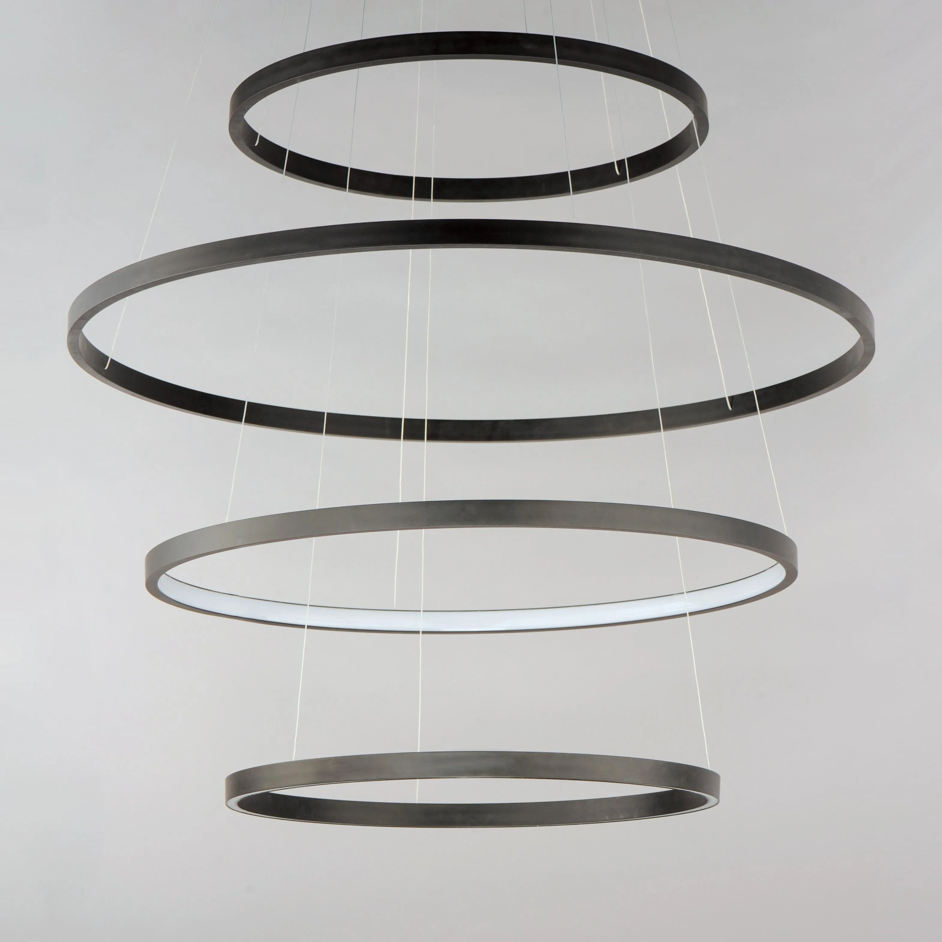 LED Steel 4 Rings Colour Temp Changeable Chandelier