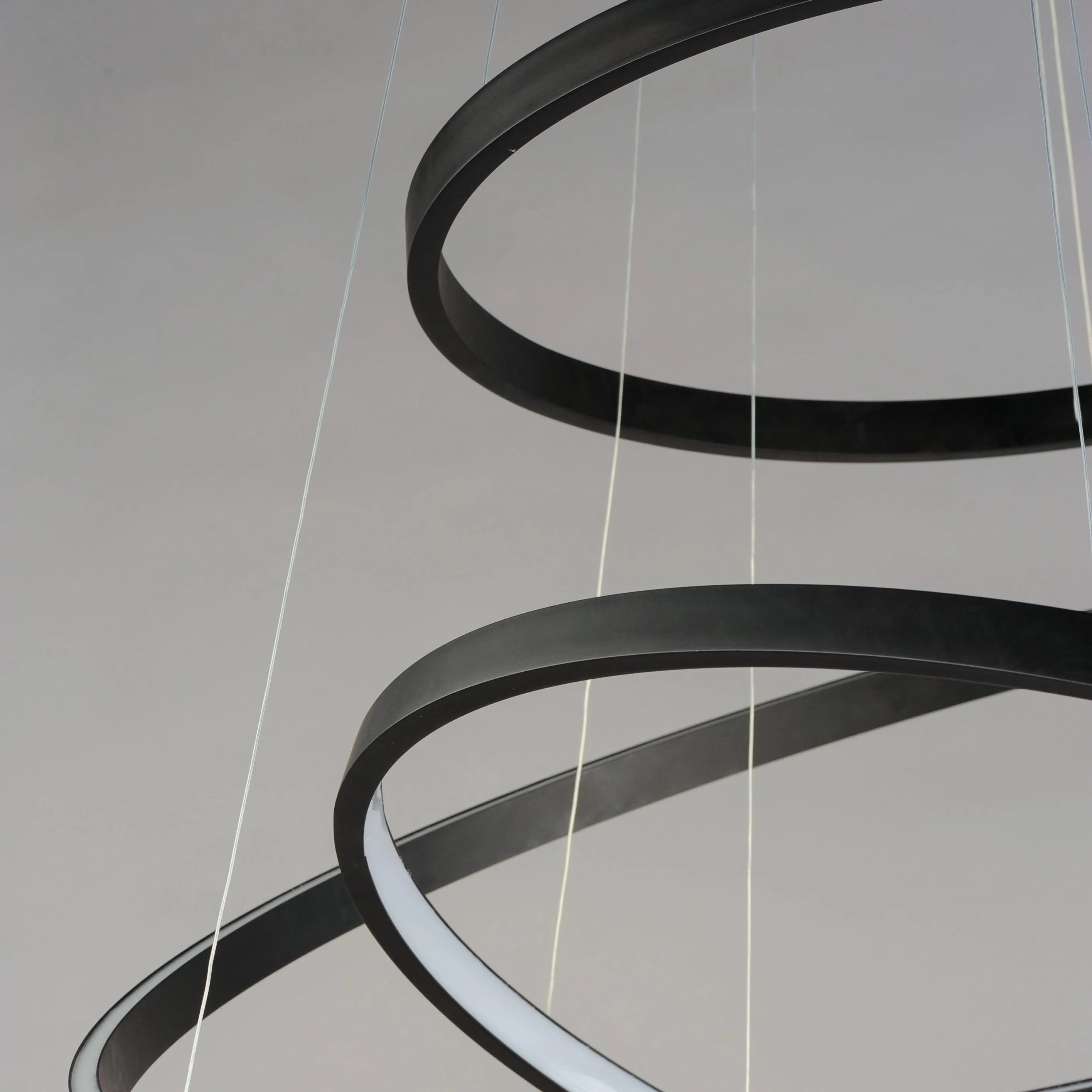 LED Steel 4 Rings Colour Temp Changeable Chandelier