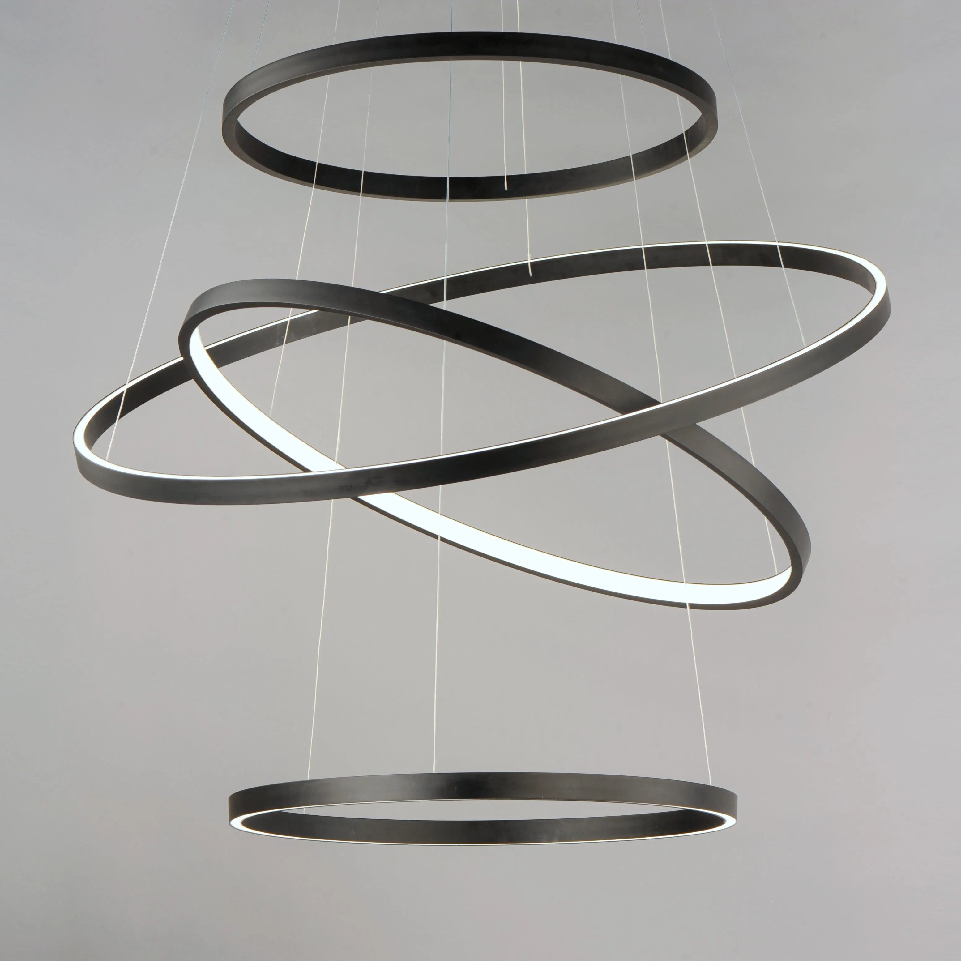 LED Steel 4 Rings Colour Temp Changeable Chandelier