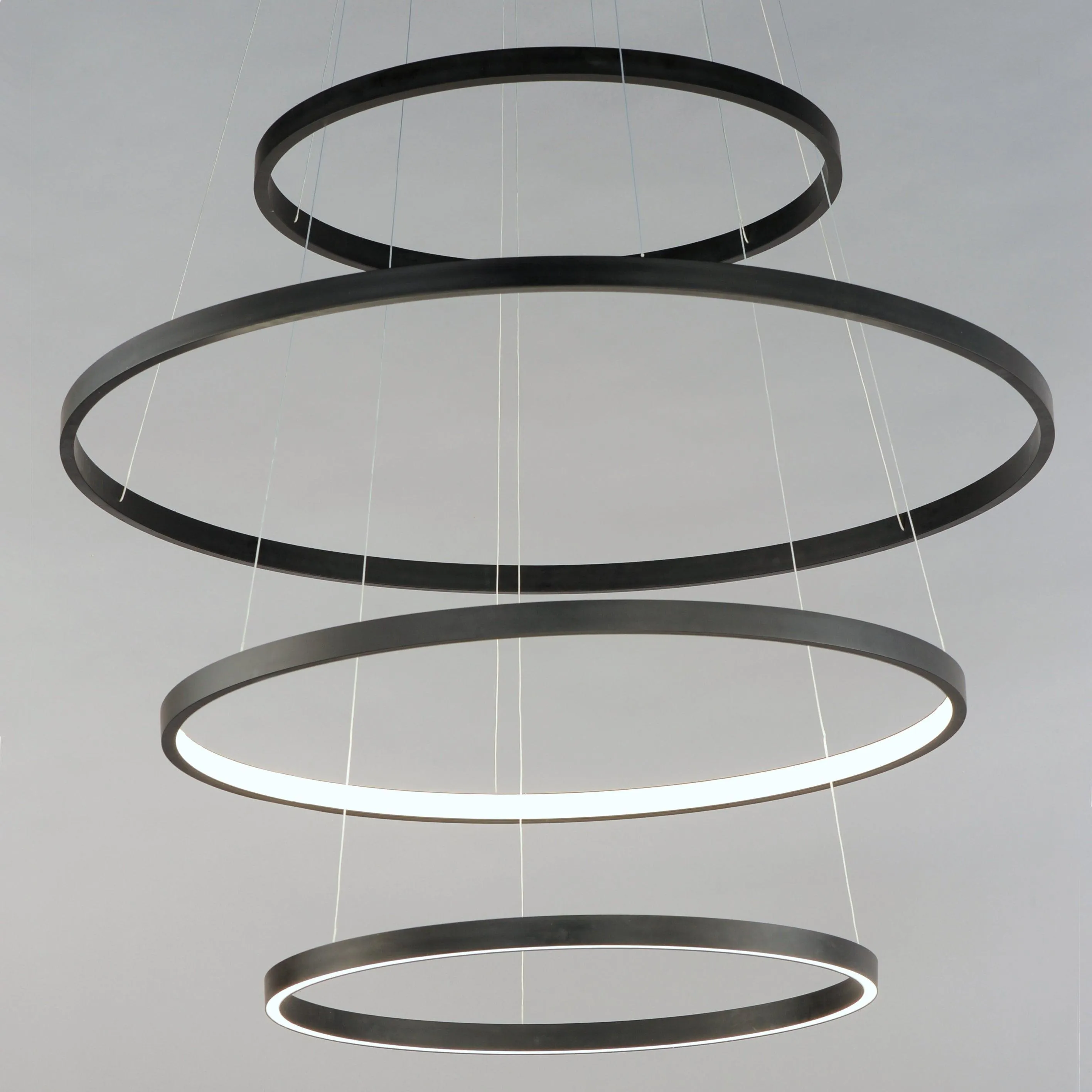 LED Steel 4 Rings Colour Temp Changeable Chandelier