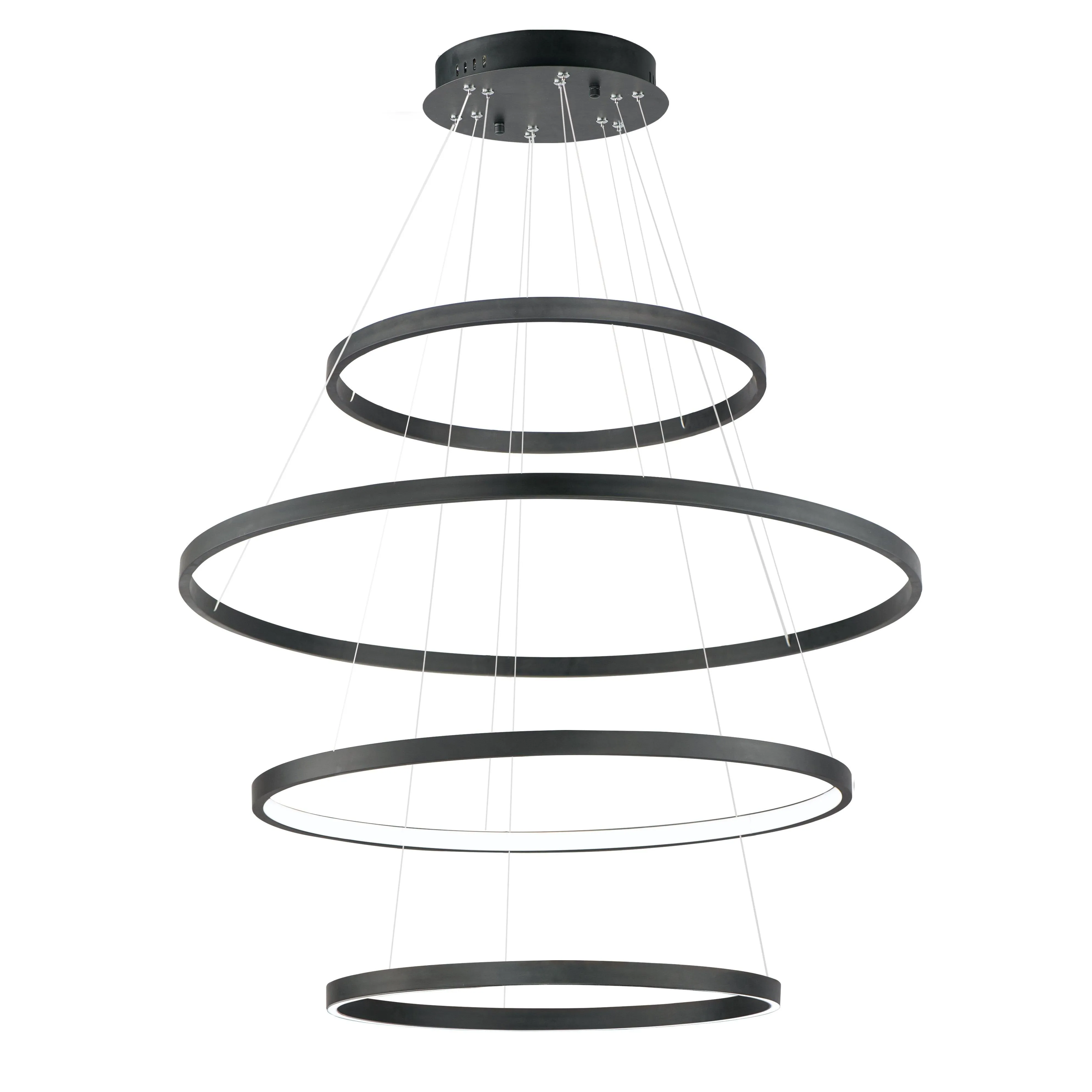 LED Steel 4 Rings Colour Temp Changeable Chandelier