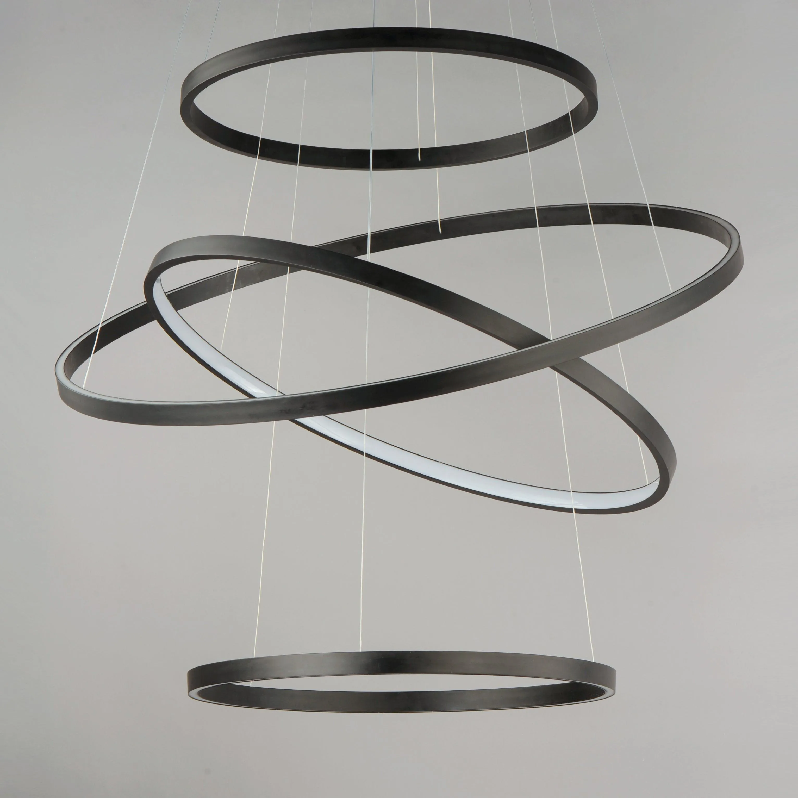LED Steel 4 Rings Colour Temp Changeable Chandelier
