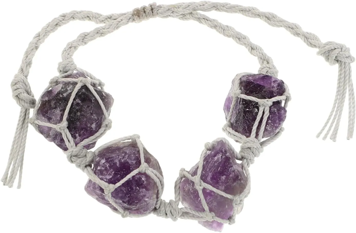 LIFKOME Cute Jewelry for Women Handmade Amethyst Crystal Bracelet Natural Stone Bracelet Hand Woven Wristband for Daily Wear