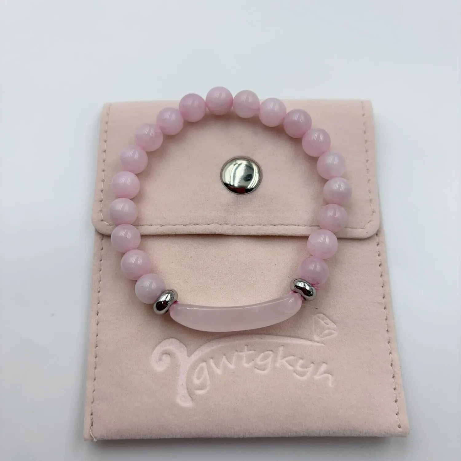 Link Pheromone Bracelet for Women Rose Quartz Pheromone Bracelet Healing Crystal Bracelet Stretchy Beaded Bracelets Handmade Energy Chakra Natural Stone Beaded Bangle Trendy Jewelry Gifts