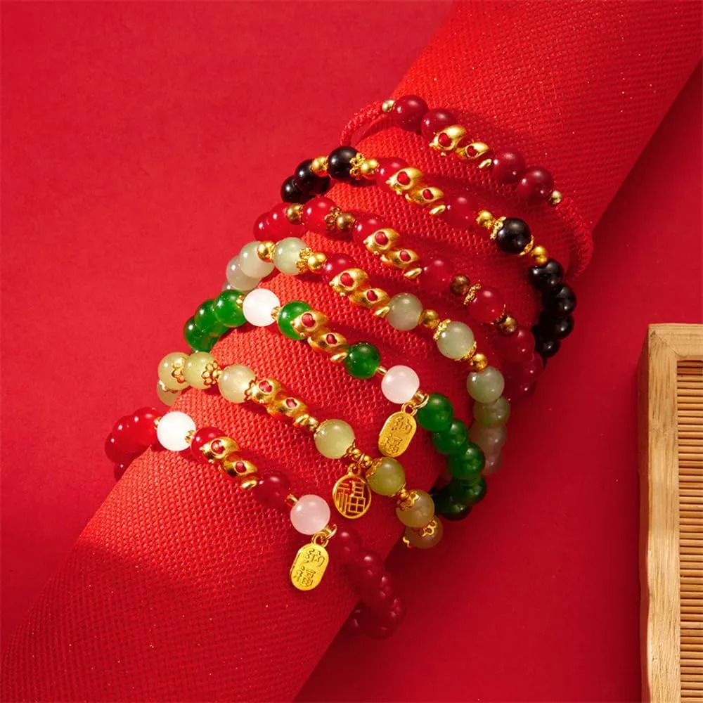 LIU JUN 2025 New Year Of Snake Bracelets, Red String Snake Charm Adjustable Bracelet Chinese Zodiac Animal Good Luck Braided Bracelet Lucky Snake Charm Red Rope Gifts Jewelry For Women Men