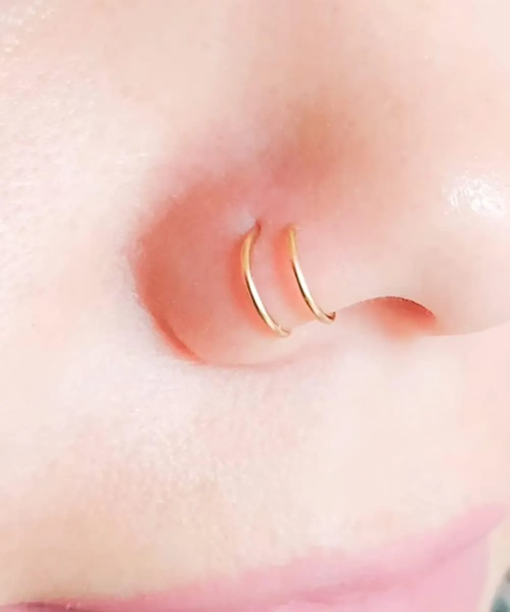 Longita 20g Nose Rings Hoop L Shape Nose Studs Stainless Steel Nose Screw Bone Flat Top Diamond Opal Heart High Nostril Piercing Jewelry Silver Rose Gold Black Pack for Women Men