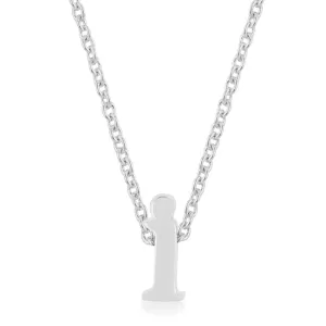 LOVCIA Personalized Rhodium-Plated Silver Initial 'I' Necklace