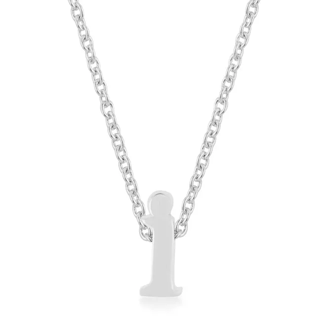 LOVCIA Personalized Rhodium-Plated Silver Initial 'I' Necklace
