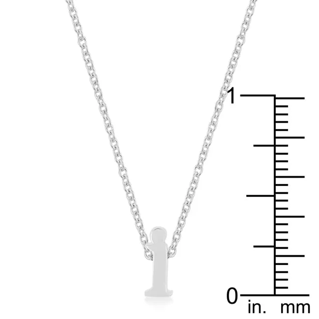 LOVCIA Personalized Rhodium-Plated Silver Initial 'I' Necklace