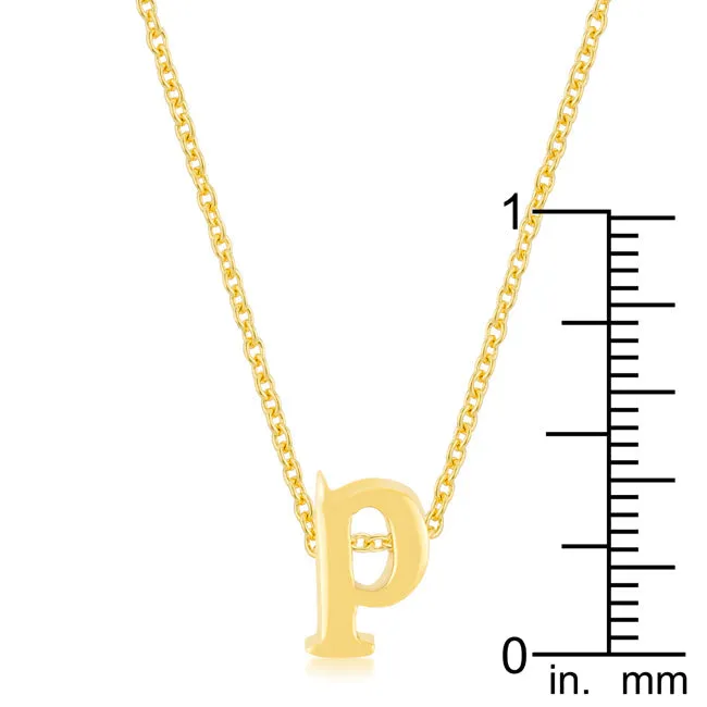 LOVCIA Radiant Gold Tone P Initial Necklace