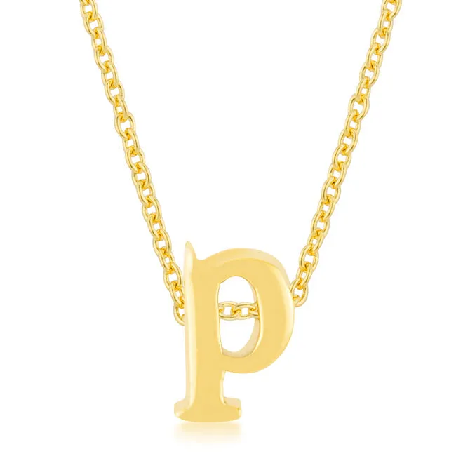 LOVCIA Radiant Gold Tone P Initial Necklace