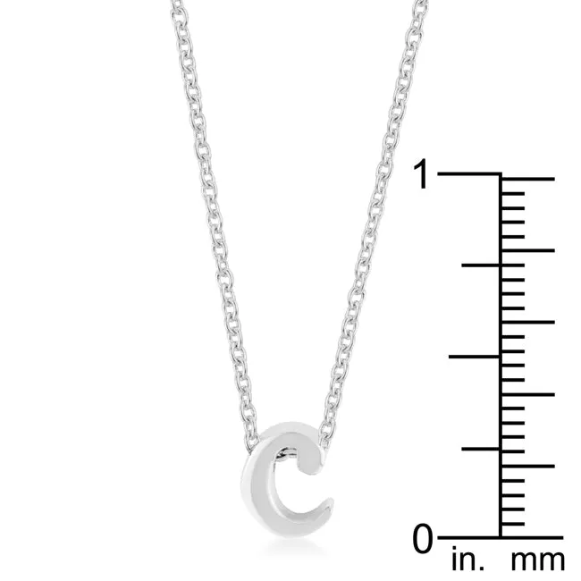 LOVCIA Rhodium Shine Monogram C Necklace