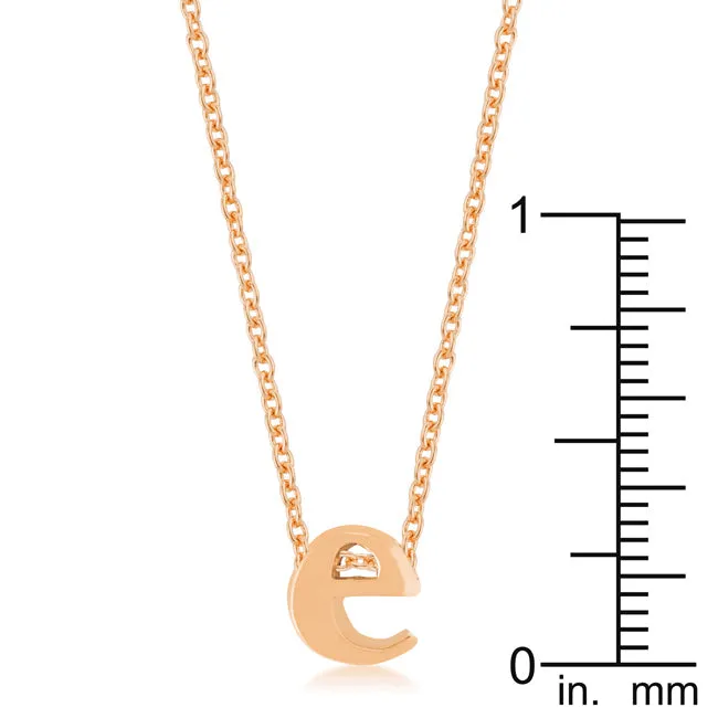 LOVCIA Rose Gold Tone Monogram E Necklace