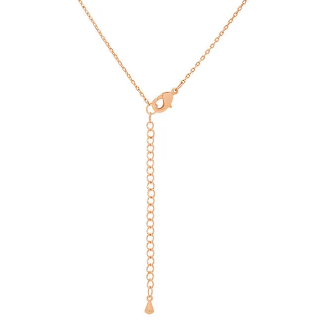 LOVCIA Rose Gold Tone Monogram E Necklace