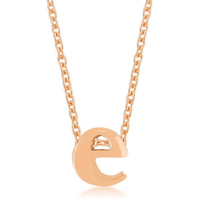 LOVCIA Rose Gold Tone Monogram E Necklace