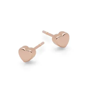 Love Heart Studs - Rose Gold (E42761)