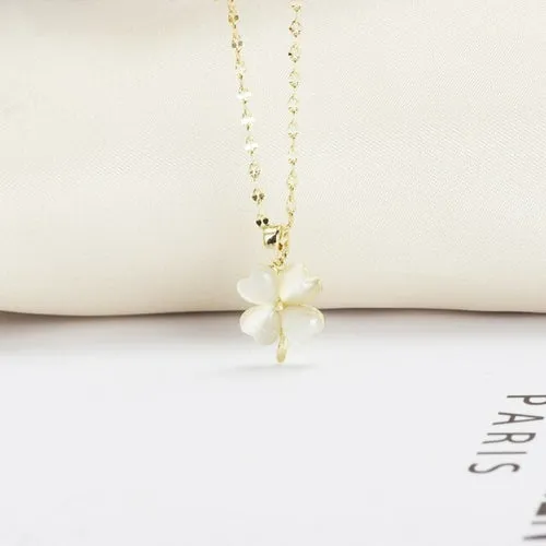 Lucky Clover Necklace For Women Gold Color Chain Clover Pendants Plant