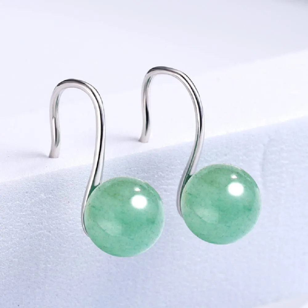 Lucky Gift Green Jade Earrings for Women Green Jade Stud Earrings S925 Sterling Silver Earrings Handmade High Heels Earrings Back to School Birthday Gift