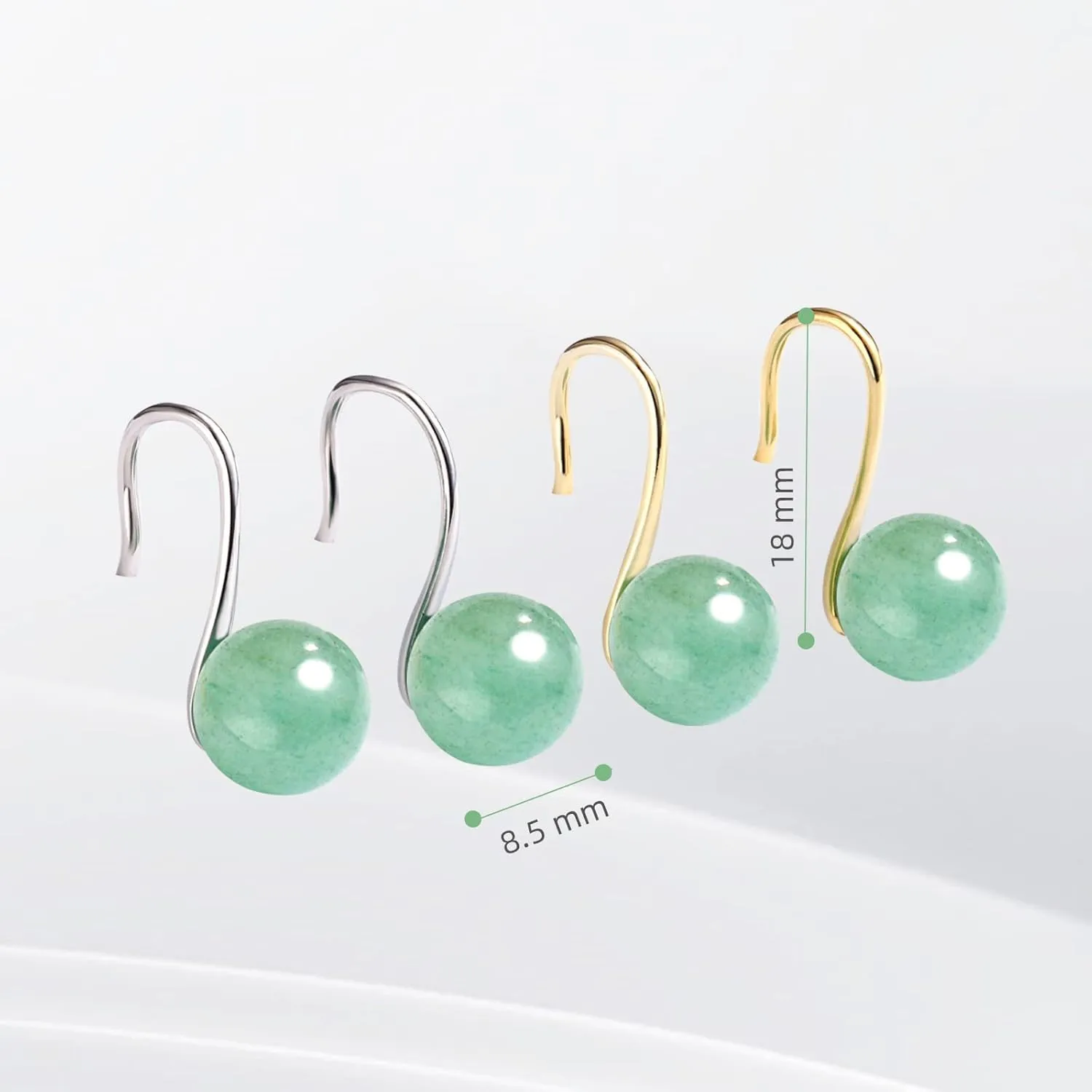 Lucky Gift Green Jade Earrings for Women Green Jade Stud Earrings S925 Sterling Silver Earrings Handmade High Heels Earrings Back to School Birthday Gift