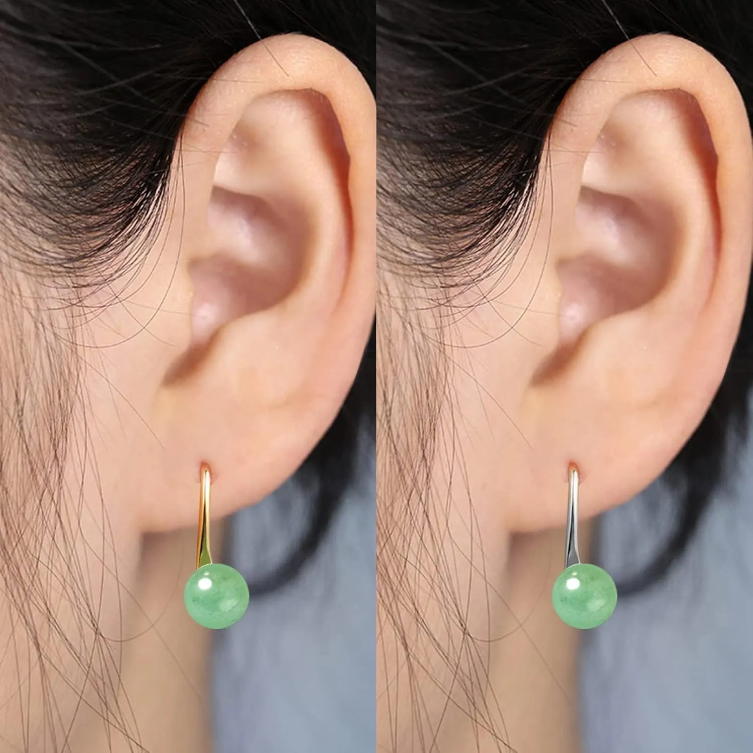 Lucky Gift Green Jade Earrings for Women Green Jade Stud Earrings S925 Sterling Silver Earrings Handmade High Heels Earrings Back to School Birthday Gift