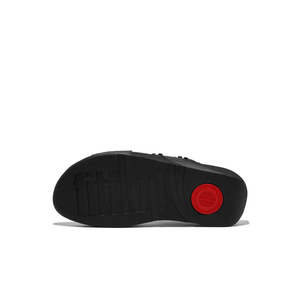 LULU Rubber-Stud Leather Cross Slides