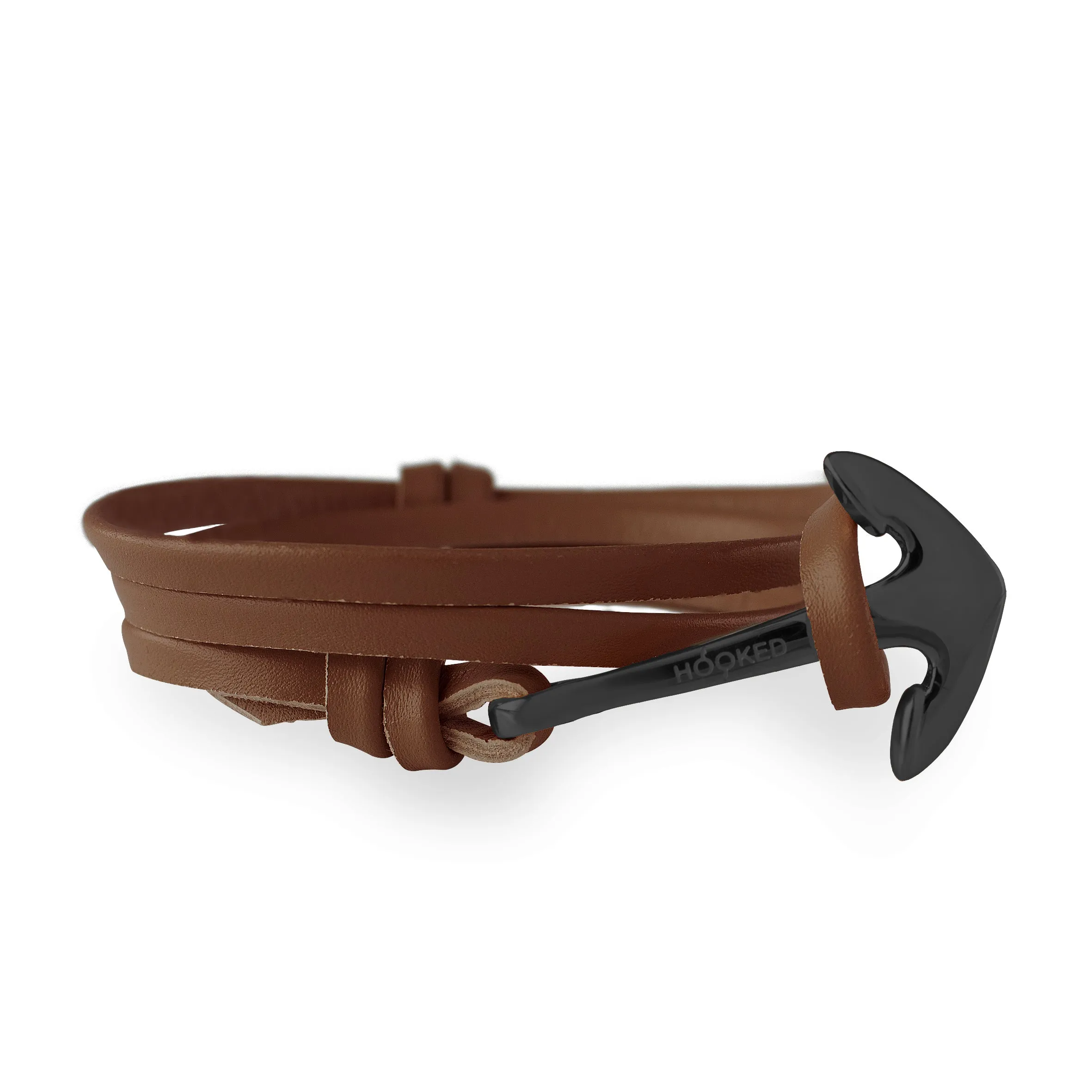 Matt Black Anchor | Leather wrap