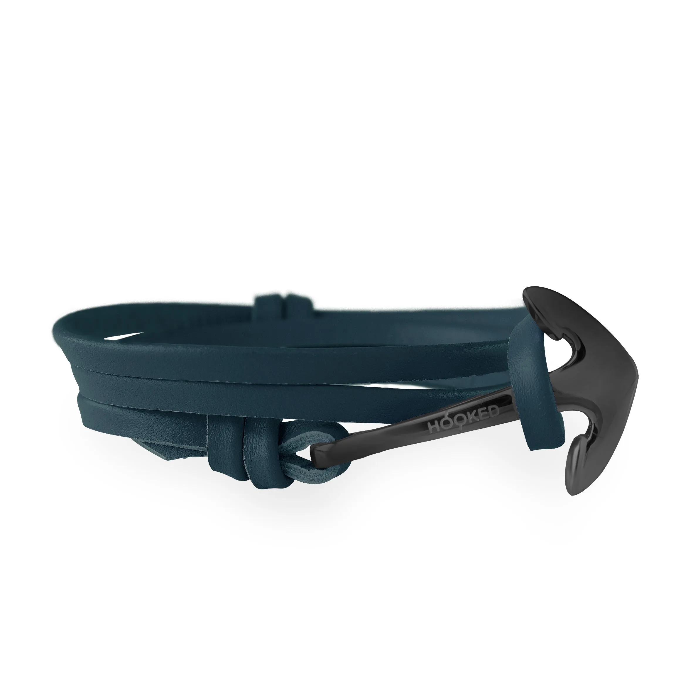 Matt Black Anchor | Leather wrap