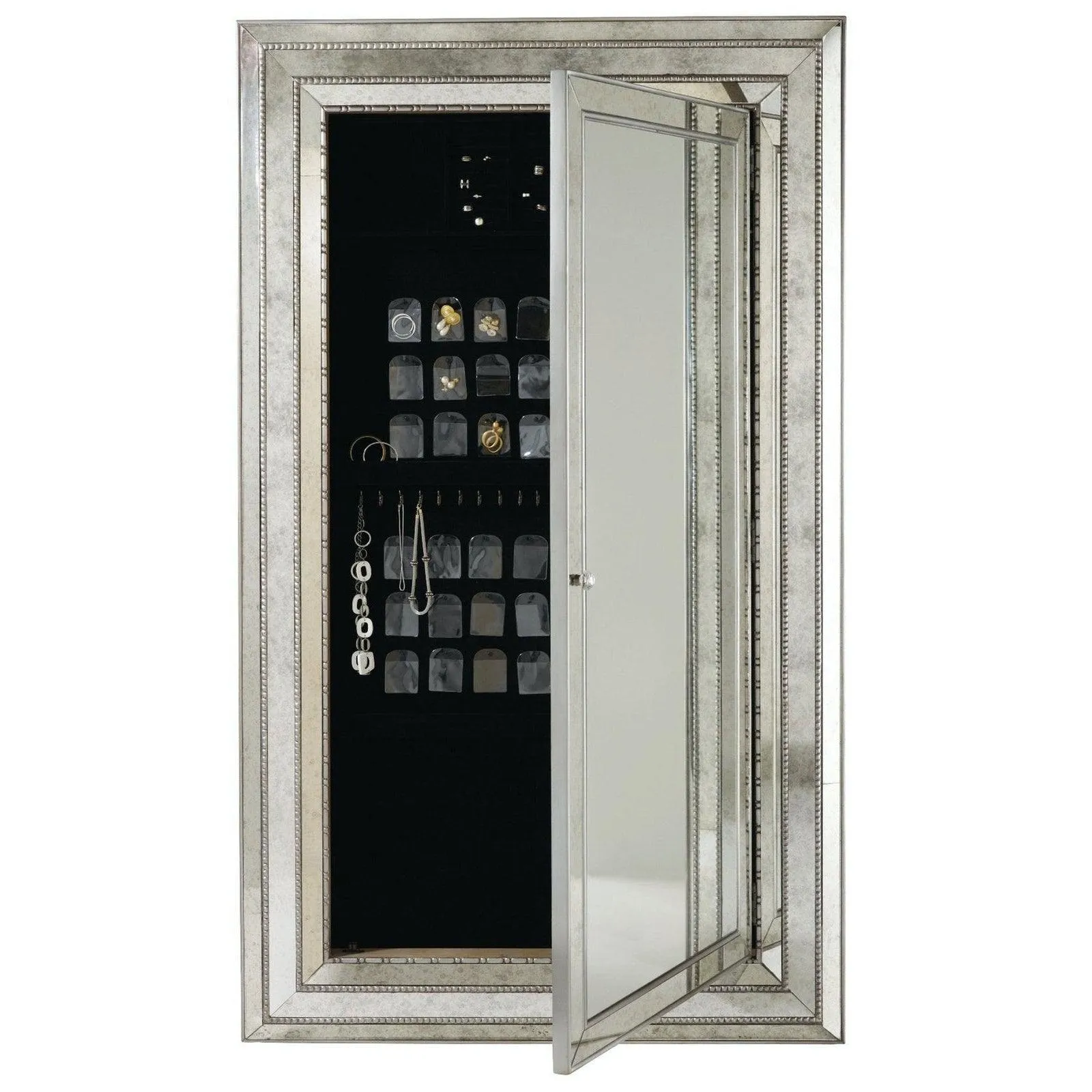Melange Glamour Floor Mirror With Jewelry Storage | Hooker