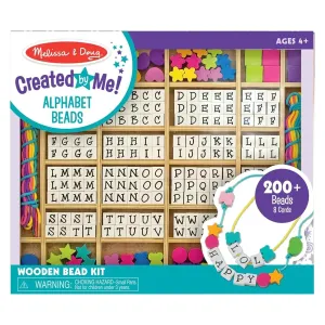 Melissa & Doug Wooden Alphabet Beads Kit Kids Arts Crafts Set