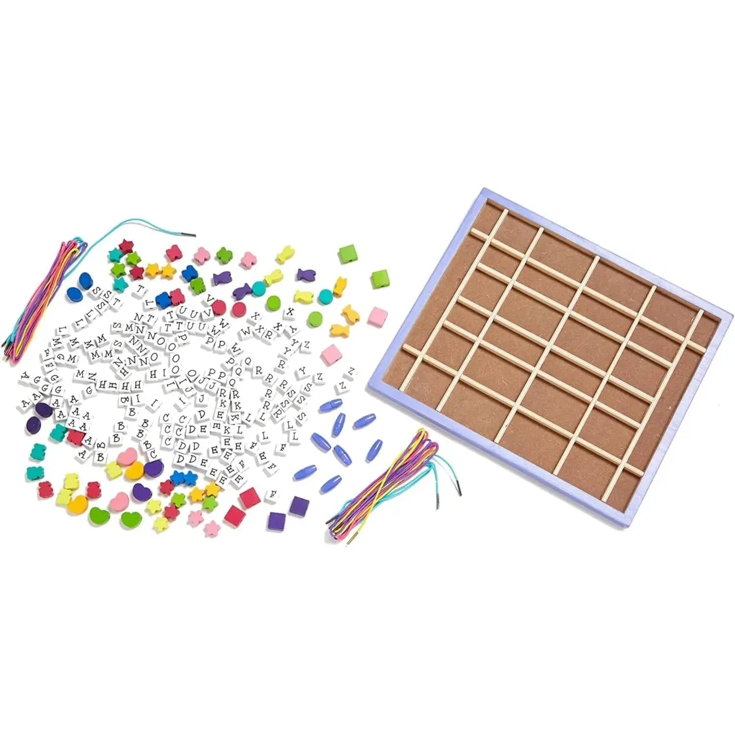Melissa & Doug Wooden Alphabet Beads Kit Kids Arts Crafts Set