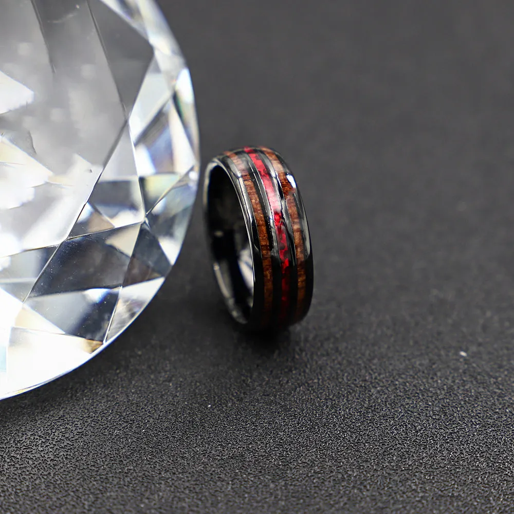 Men Polished Wood Rings