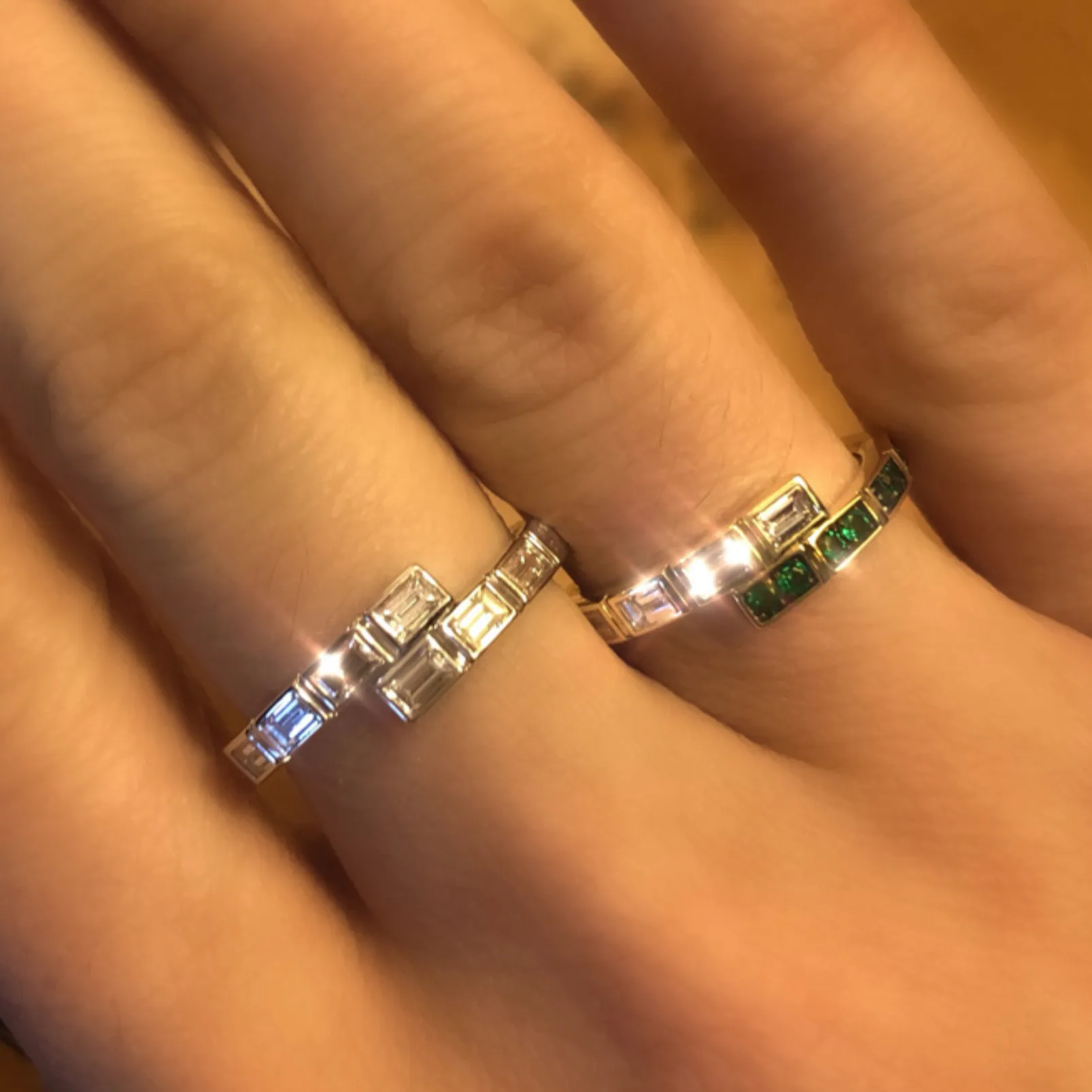 Modern Deco Diamond Baguette Ring