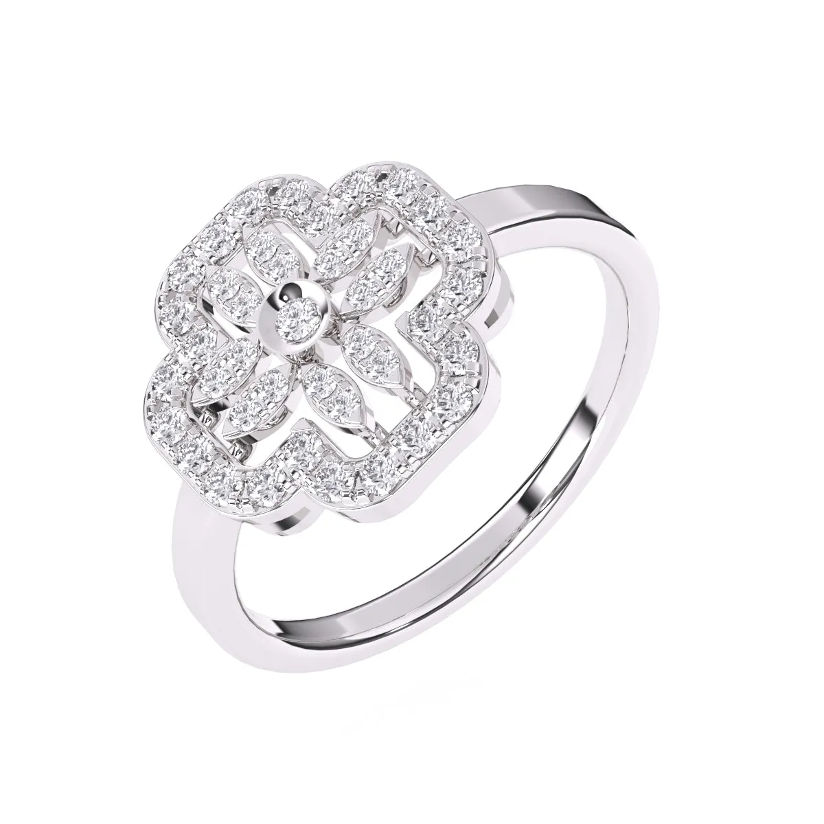 Modern Floral Lab Grown Diamond Ring in 14KT Rose Gold