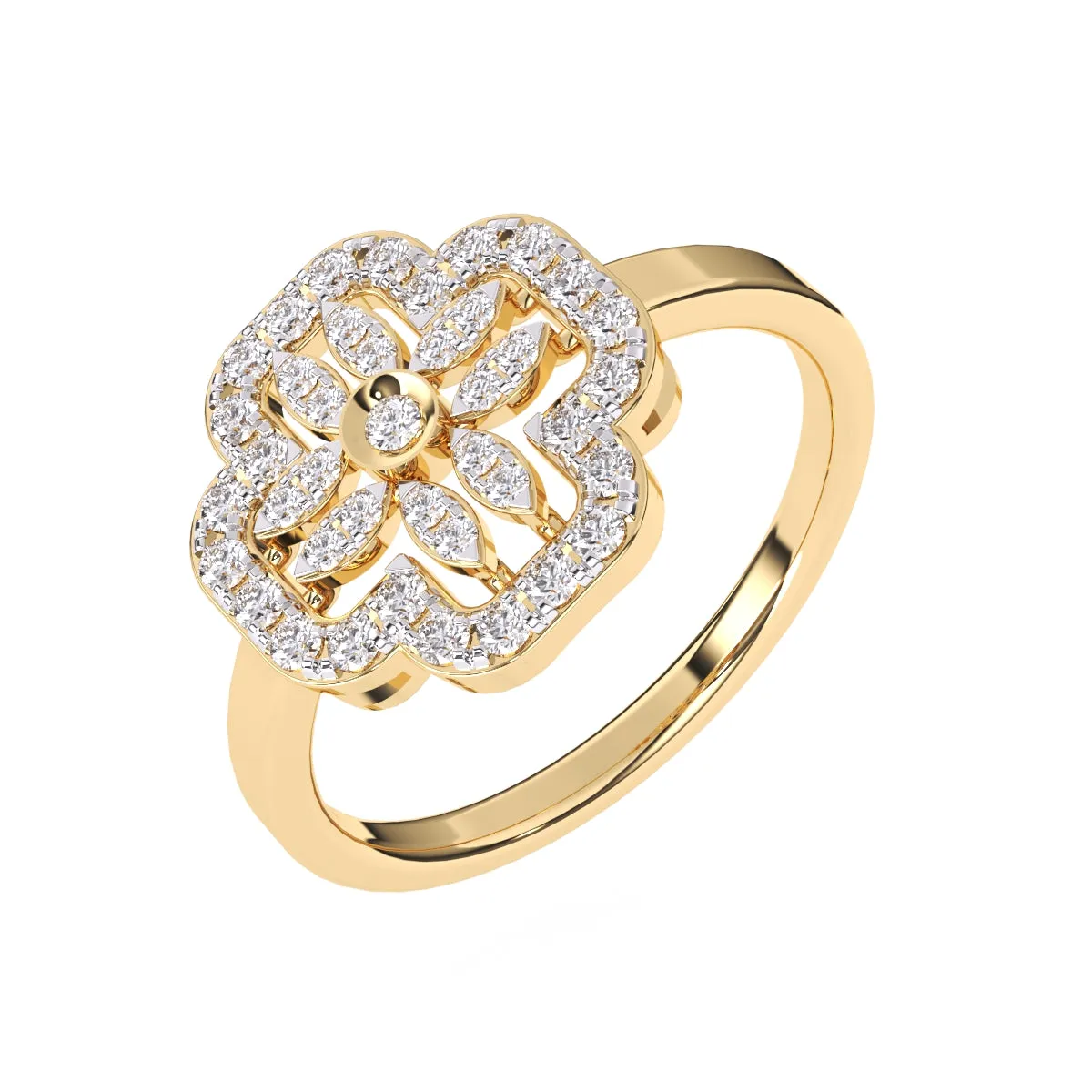 Modern Floral Lab Grown Diamond Ring in 14KT Rose Gold