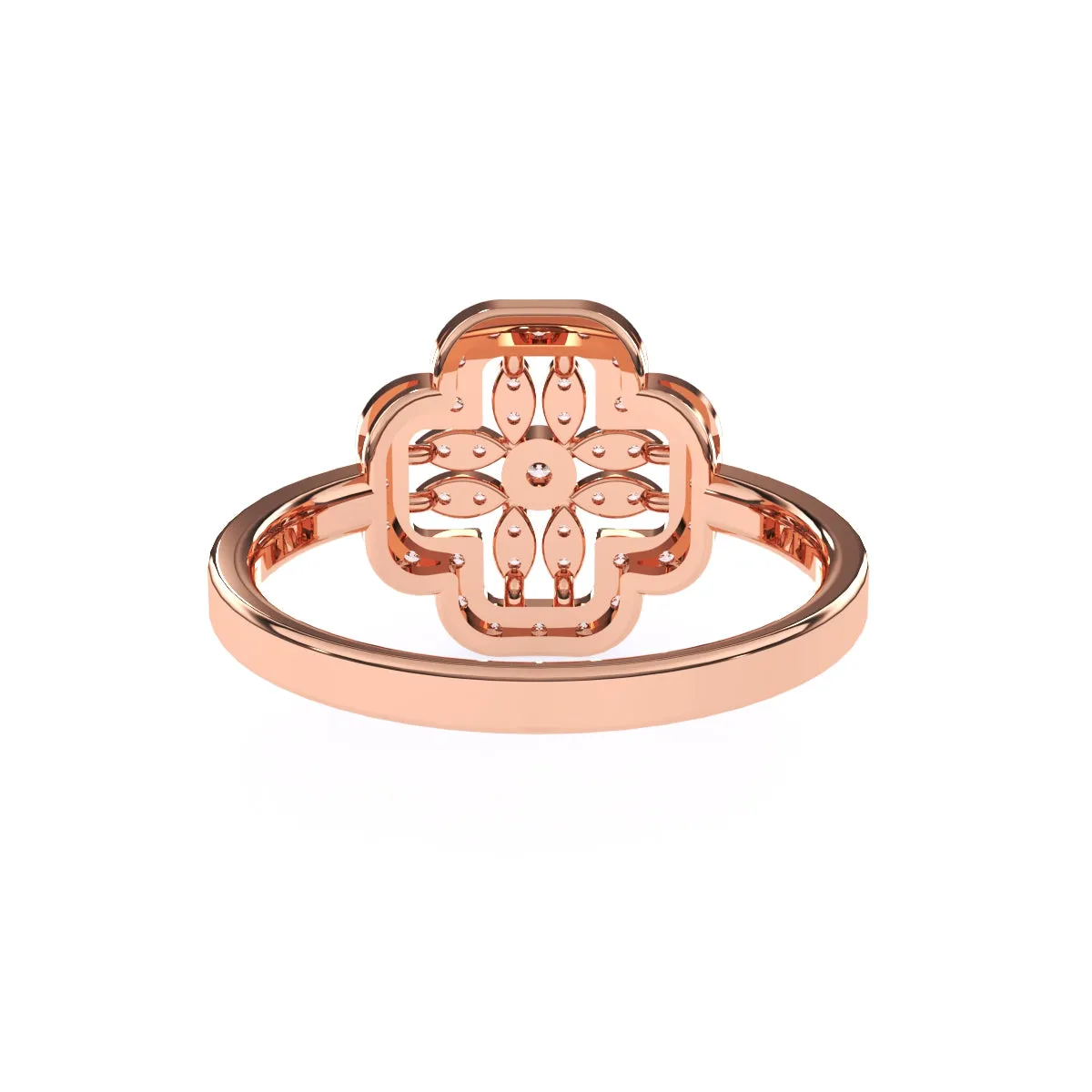 Modern Floral Lab Grown Diamond Ring in 14KT Rose Gold