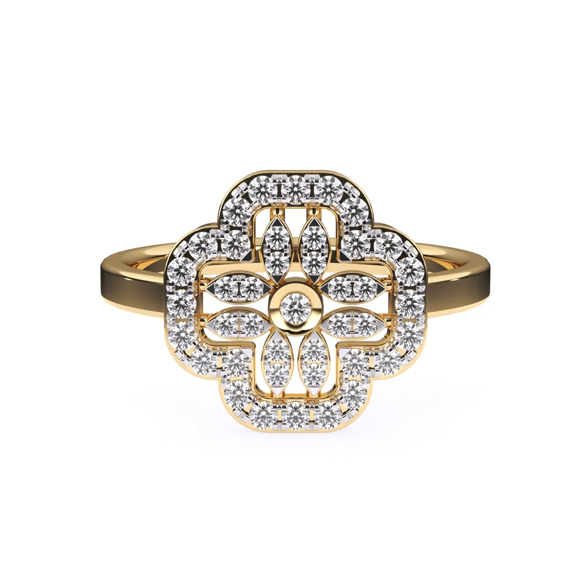 Modern Floral Lab Grown Diamond Ring in 14KT Rose Gold