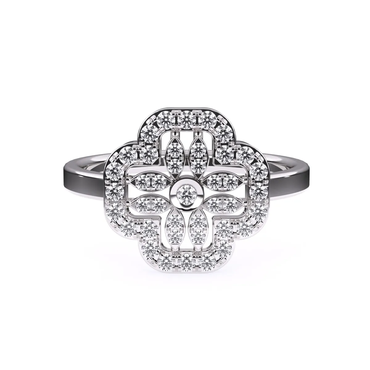 Modern Floral Lab Grown Diamond Ring in 14KT Rose Gold