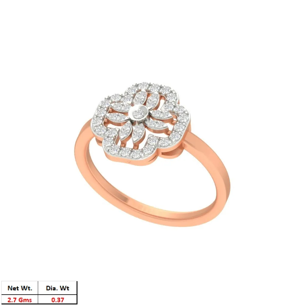 Modern Floral Lab Grown Diamond Ring in 14KT Rose Gold