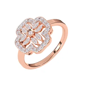 Modern Floral Lab Grown Diamond Ring in 14KT Rose Gold