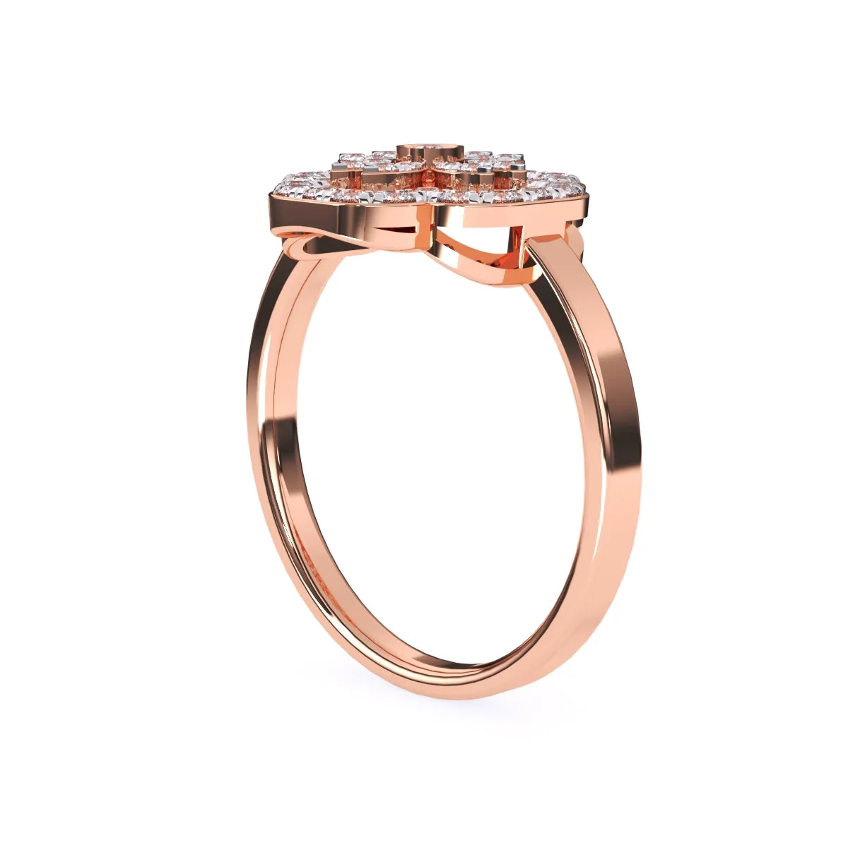 Modern Floral Lab Grown Diamond Ring in 14KT Rose Gold