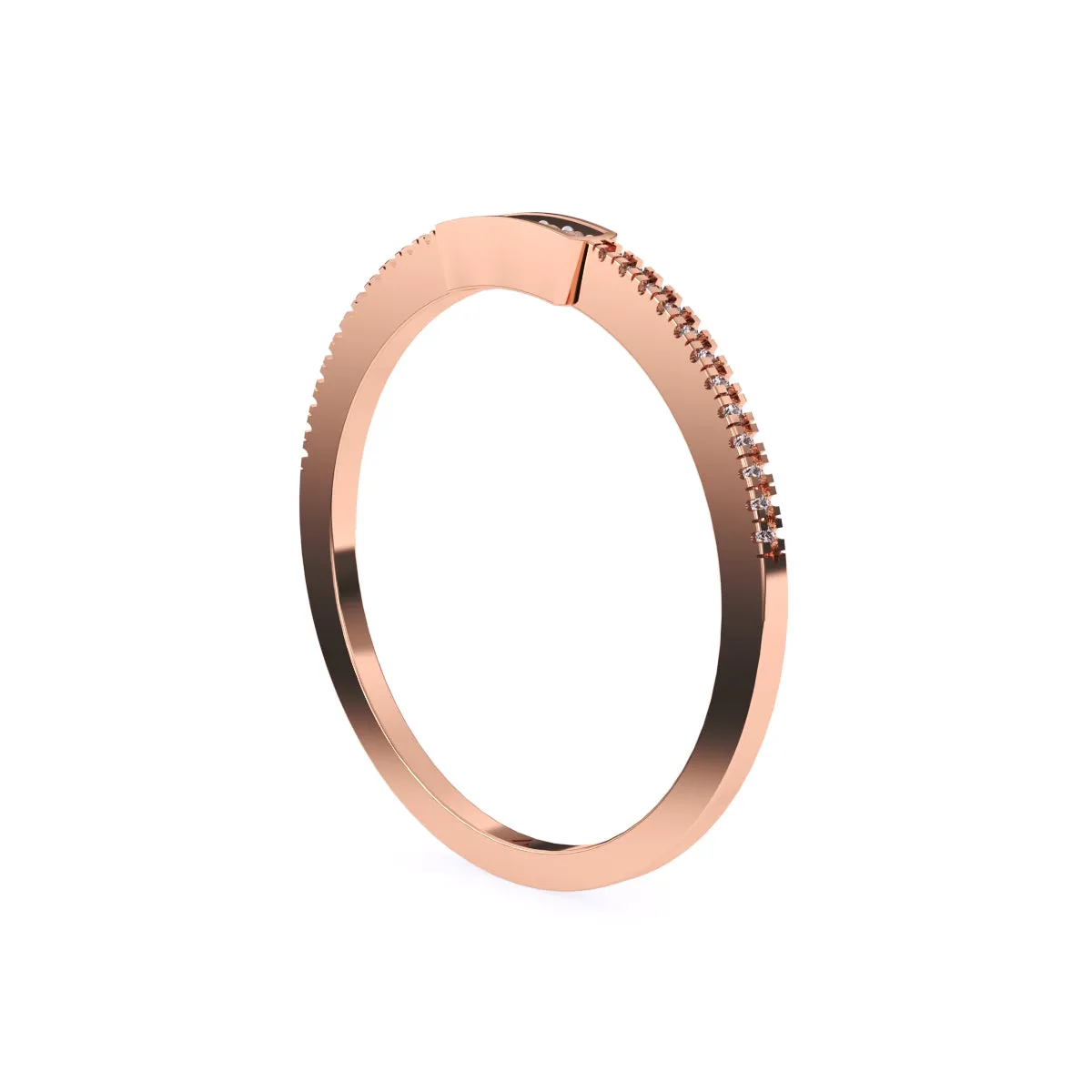 Modern Round Diamond Wedding Band