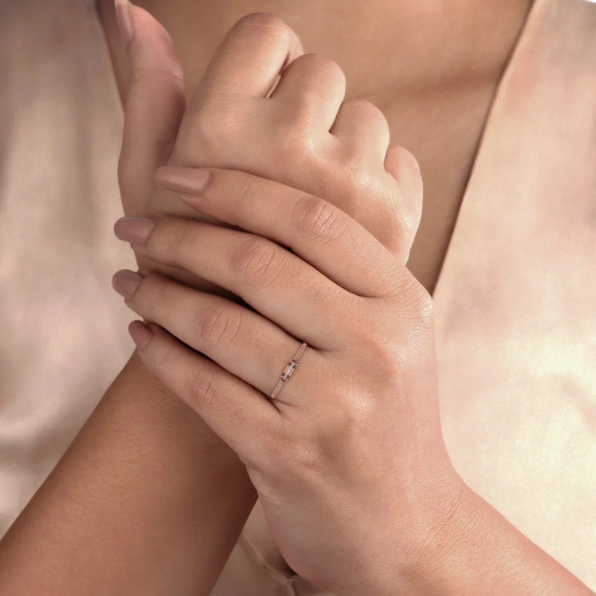 Modern Round Diamond Wedding Band