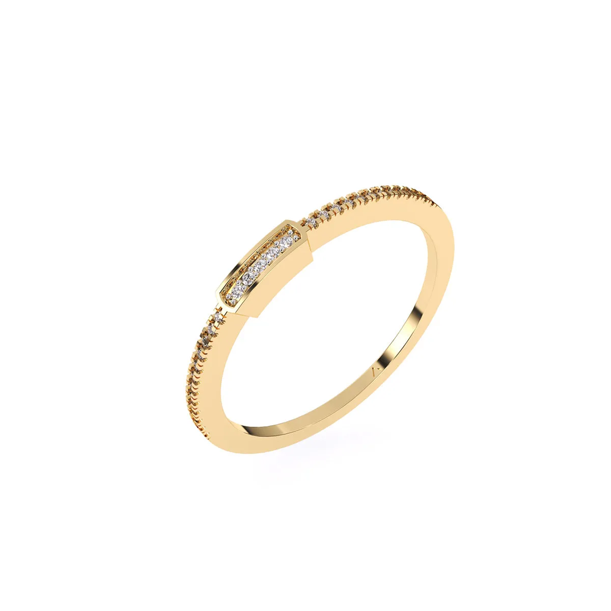Modern Round Diamond Wedding Band
