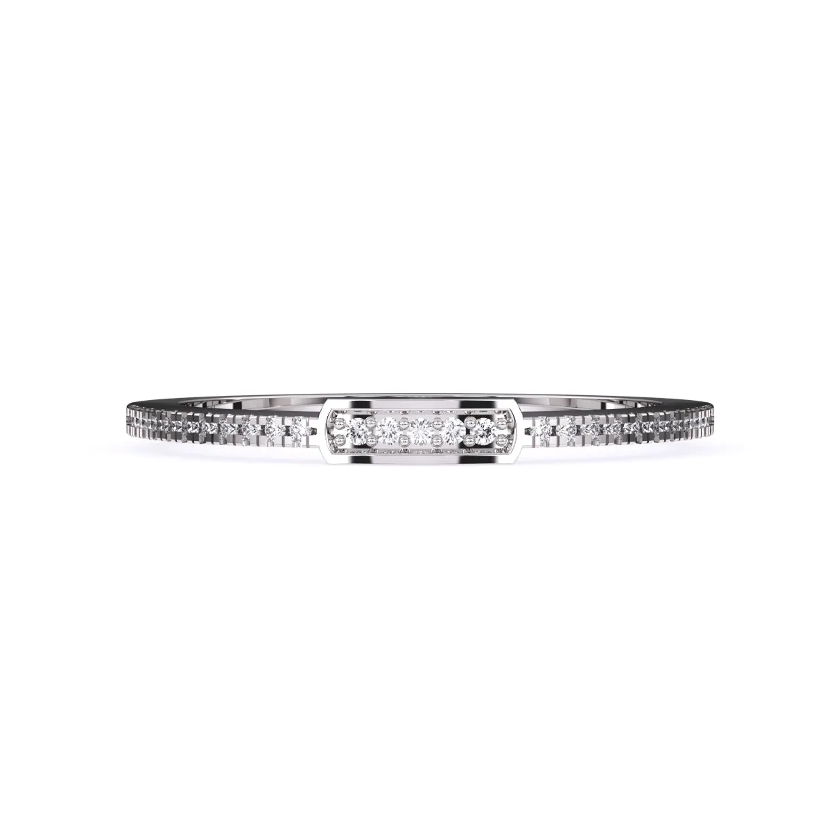 Modern Round Diamond Wedding Band
