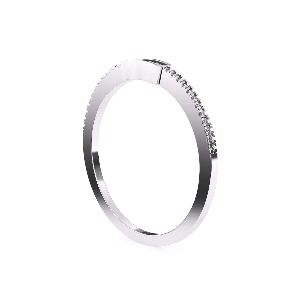 Modern Round Diamond Wedding Band