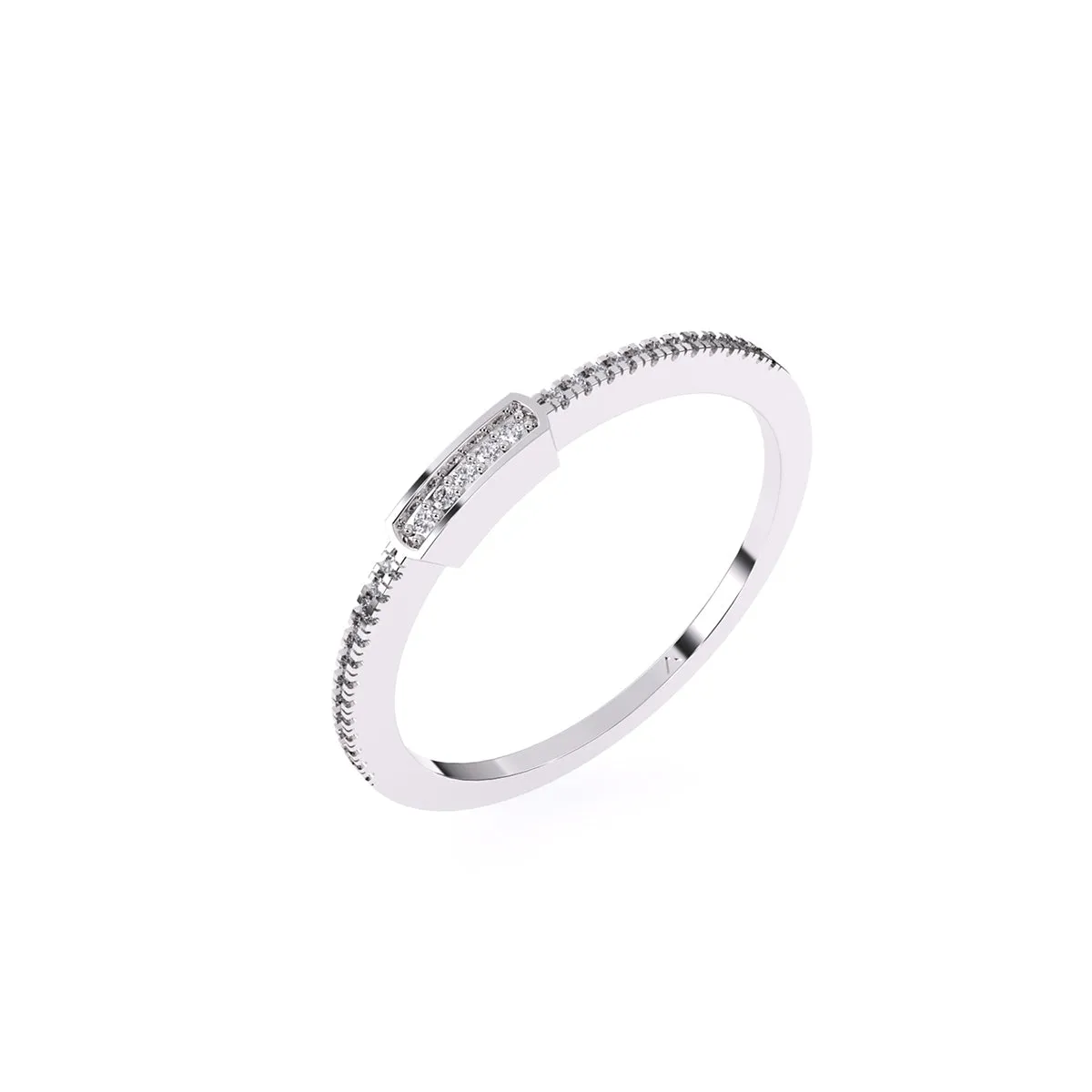 Modern Round Diamond Wedding Band